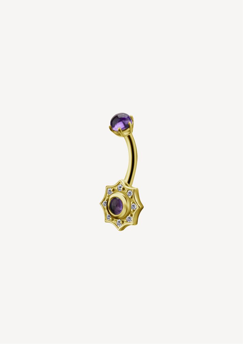 Piercing Banane Étoile Améthyste Nombril