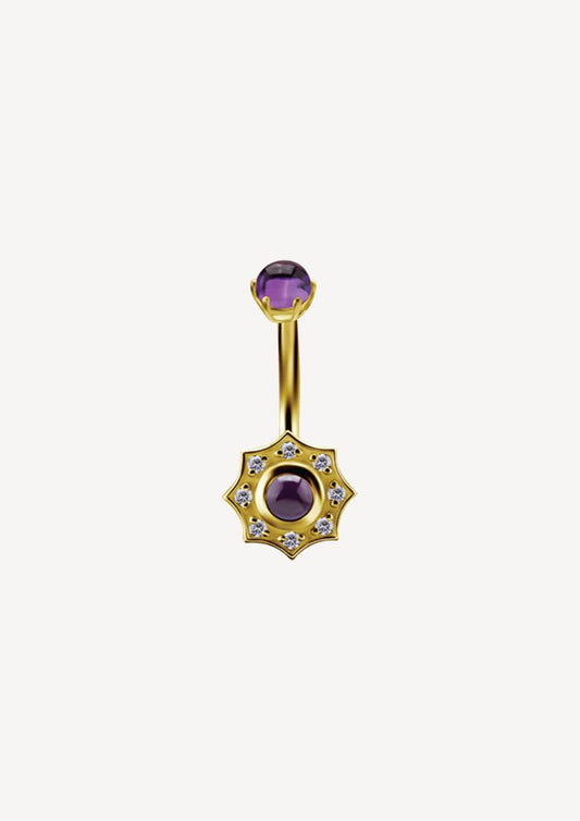 Piercing Banane Étoile Améthyste Sombre