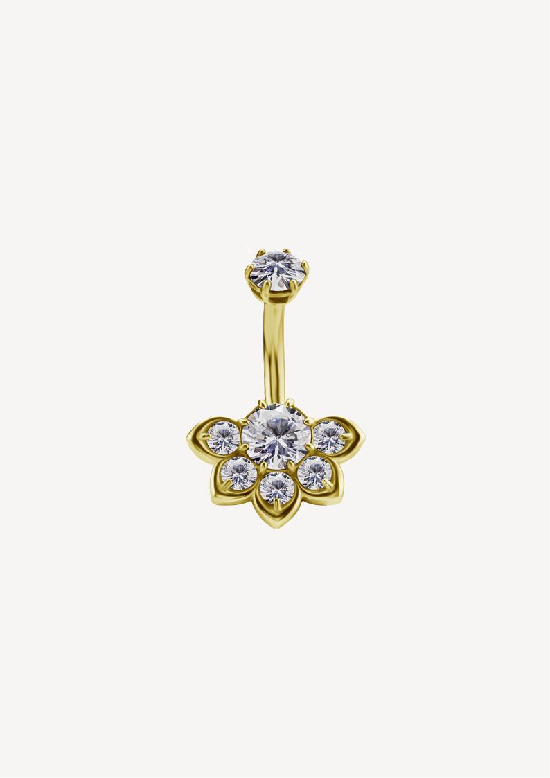 Piercing Nombril Fleur Or