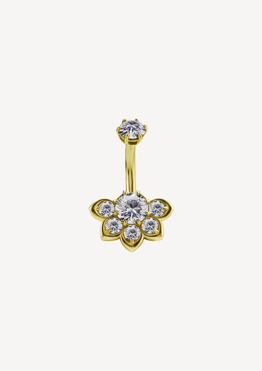 Piercing Nombril Fleur Or